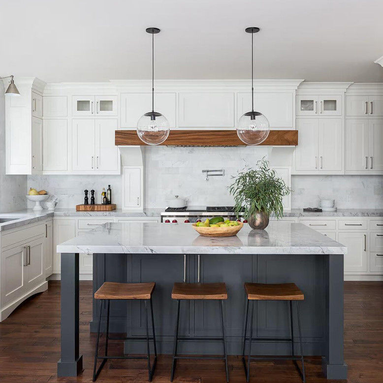 Quartz Stone Countertop Shaker Island Keukenkast voor een luxe en moderne look
