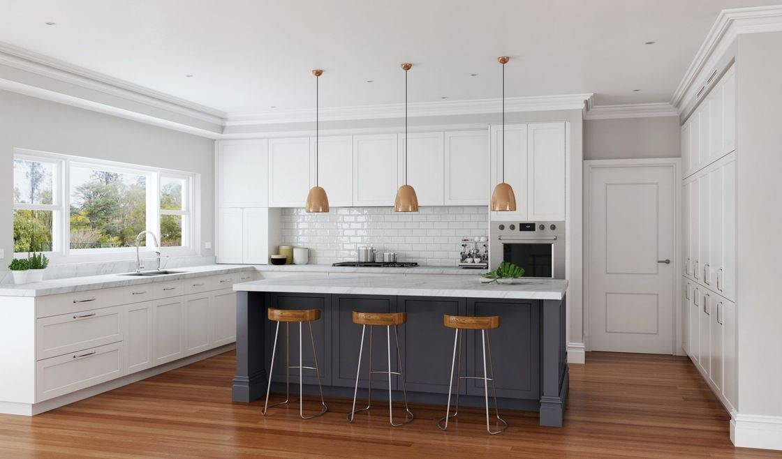 Quartz Stone Countertop Shaker Island Keukenkast voor een luxe en moderne look