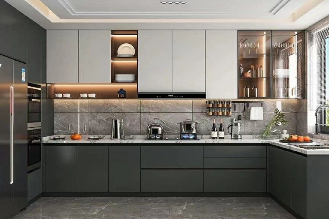 Doors Shaker Solid Wood Customized Pantry Simpel PVC Multifunctionele Keukenkasten