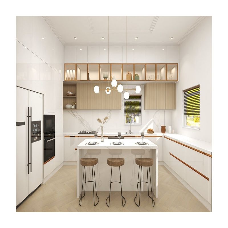 Moderne luxe keukenkasten met lakoplossing en gemakkelijk schoonmaken