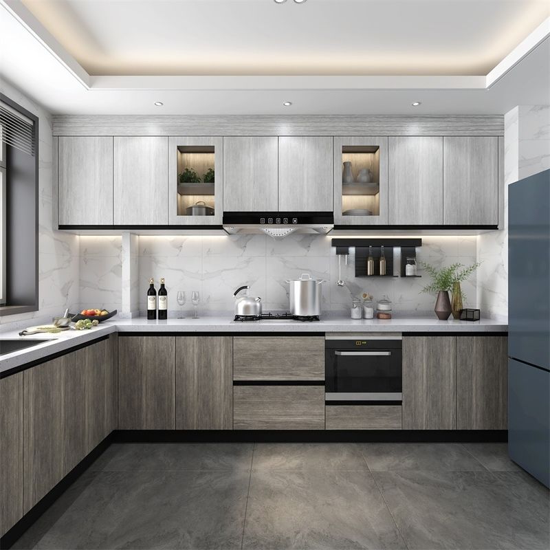 Blum Drawer Accessoires voor 2022 Grijs Keukenkast in moderne villa renovatie
