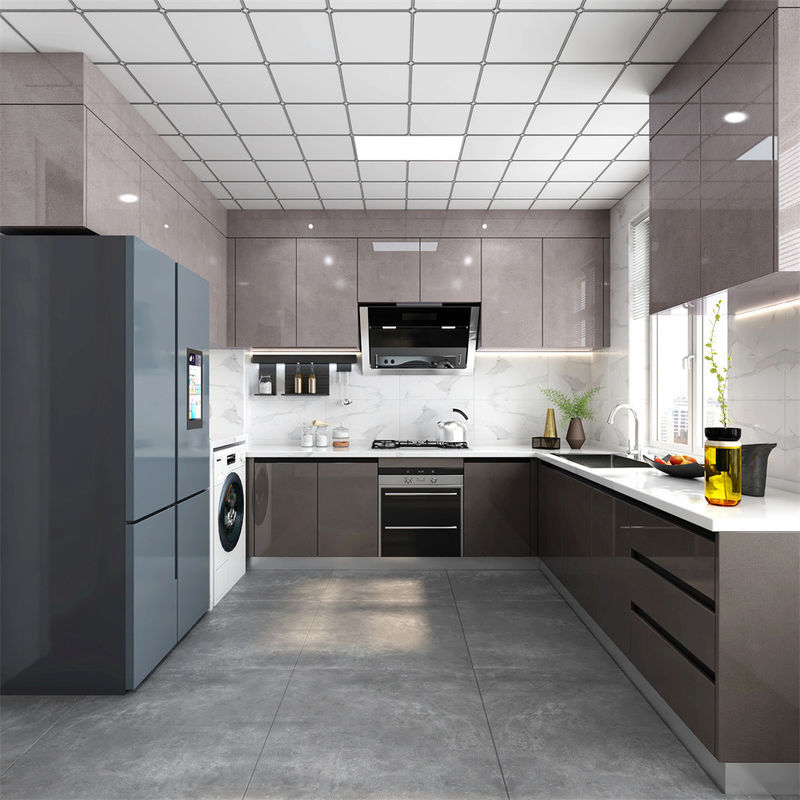 Moderne design YALIG Matte gekleurde houten keukenkasten met laden in wit en zwart