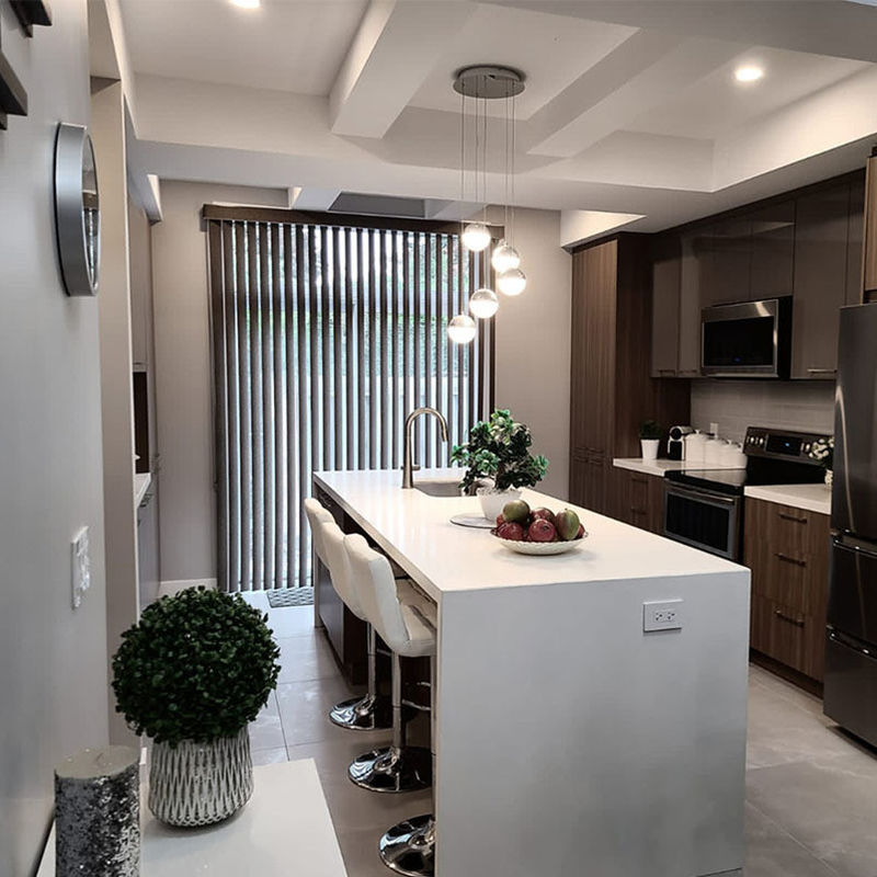 Custom Matte kastmeubelen voor het einde Luxe Villa Modern Design Solid Wood Flat Pack