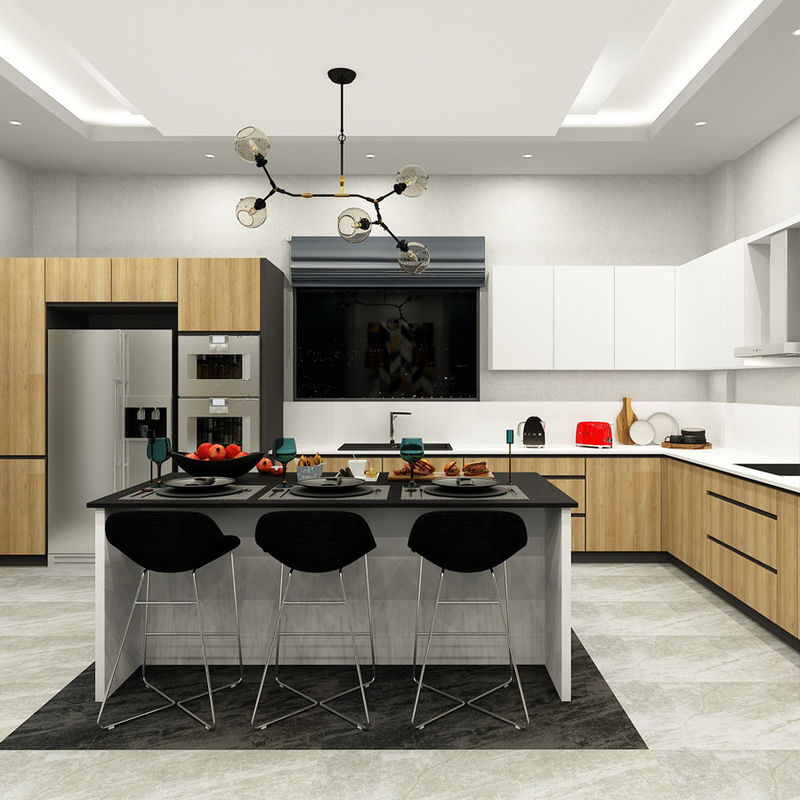 Voordelen Waterdicht Branddicht Europese villa stijl White Shaker Keukenkasten