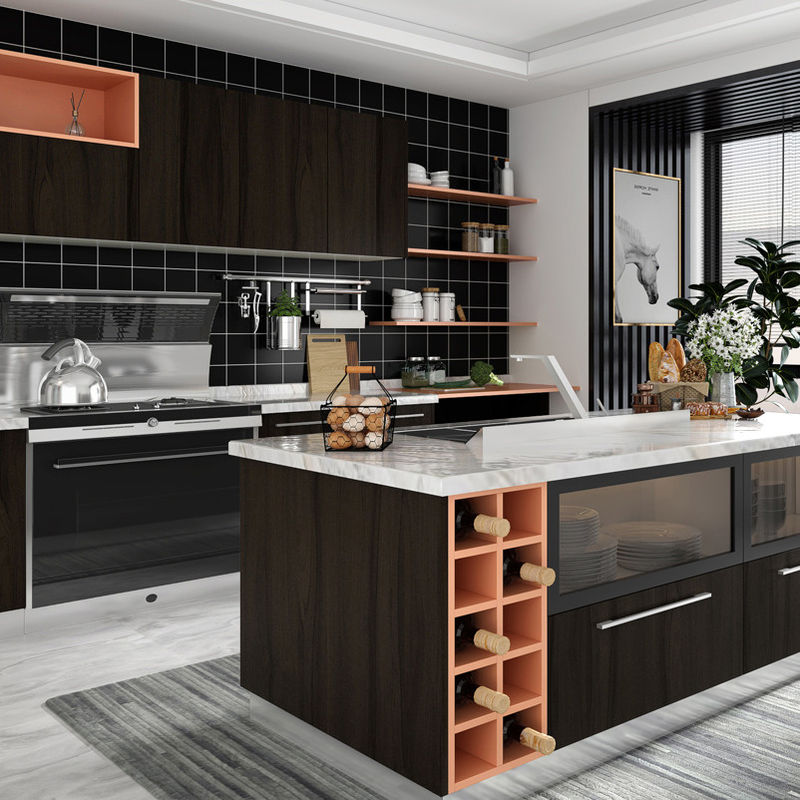 Goed uitziende Italiaanse keukenkast Set meubels voor villa / appartement deur materiaal