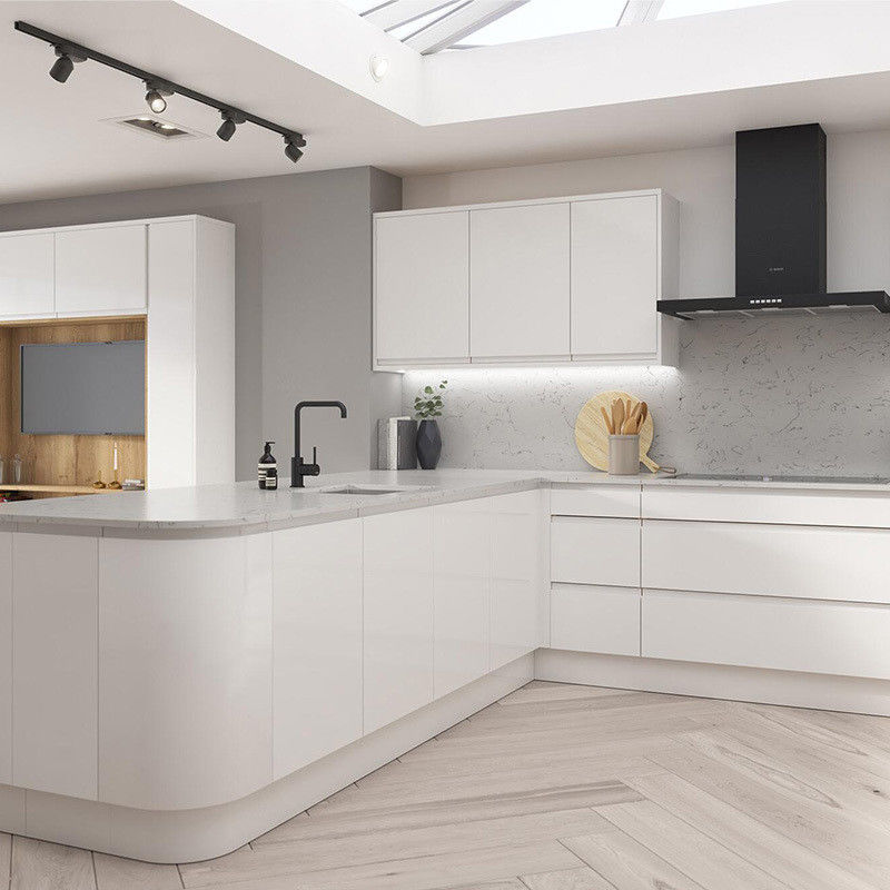 Over de hele wereld Chinese stijl houten op maat wit kast set voor villa / appartement