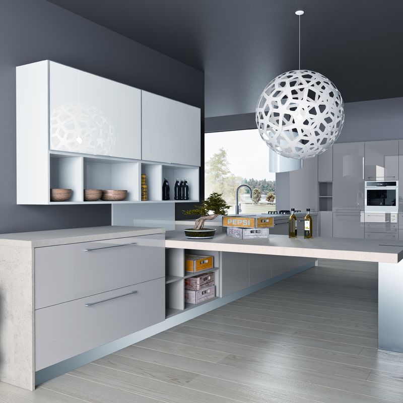 Blum Hardware en Veneer Afwerking YALIG Smart Hout Shaker Keukenkast voor Appartement
