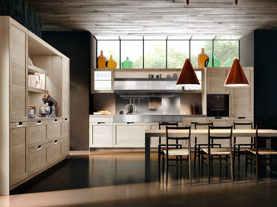 Blum Hardware en Veneer Afwerking YALIG Smart Hout Shaker Keukenkast voor Appartement