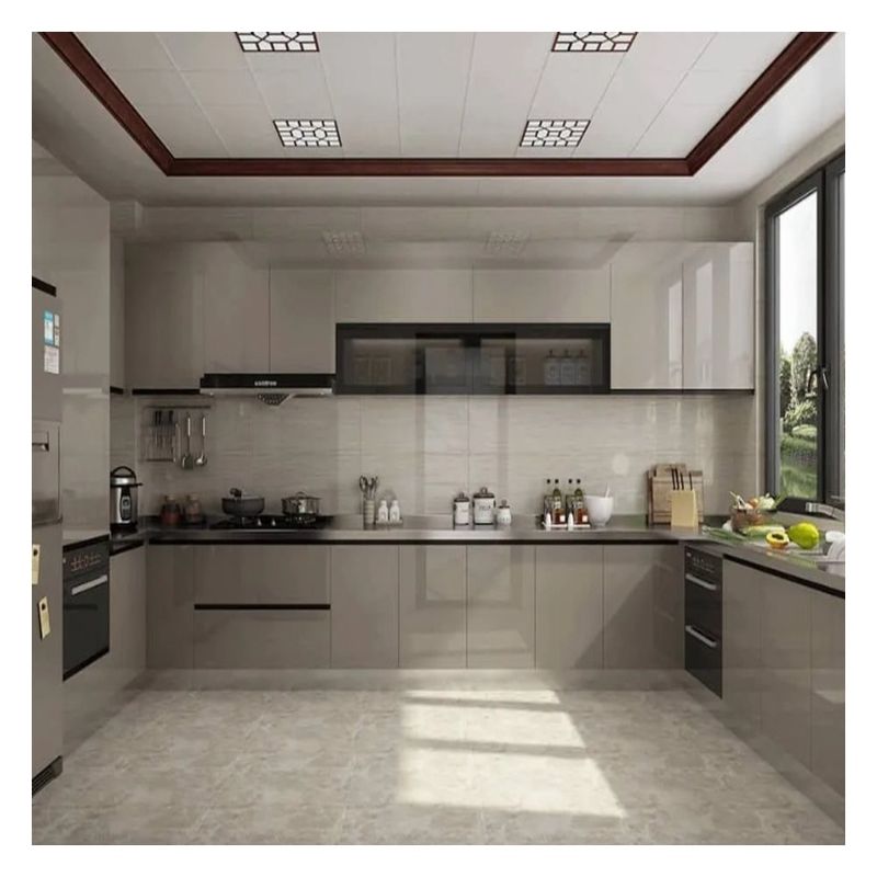 Custom modulaire keukenkasten met glanzend verfvrij ontwerp en Shaker deurpaneel