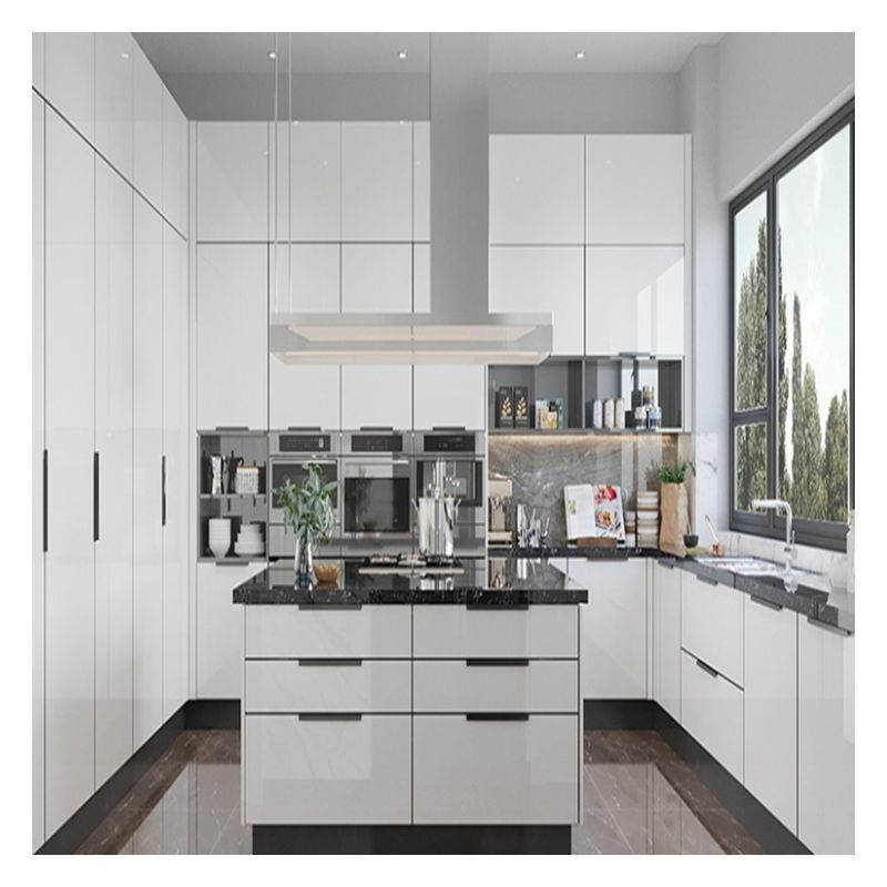 Custom modulaire keukenkasten met glanzend verfvrij ontwerp en Shaker deurpaneel