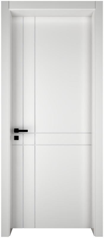 Vaste houten fineer witte binnendeur met frame in aangepaste grootte en waterdicht