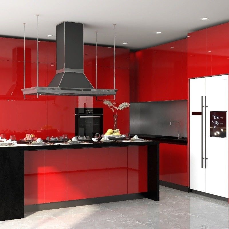 Modulaire Keukenkasten YALIG Blauwe Bar Hardware Leuchthout Board Custom Size MDF Kasten