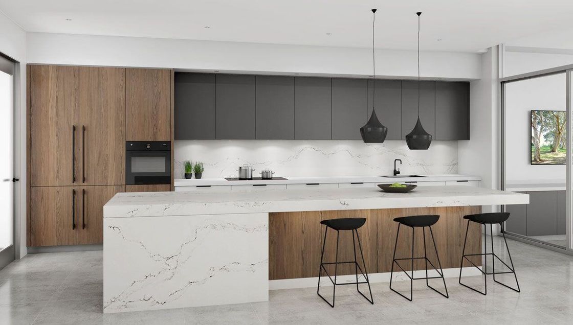 Geverfde Hpl deurpaneel oppervlaktebehandeling Keukenkasten voor moderne keuken in Qatar