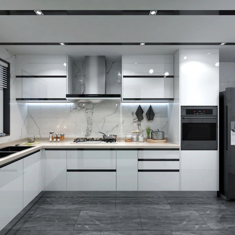 Blum Hardware Modern Design Light Box Keukenkast voor Kleurrijk Keukenontwerp