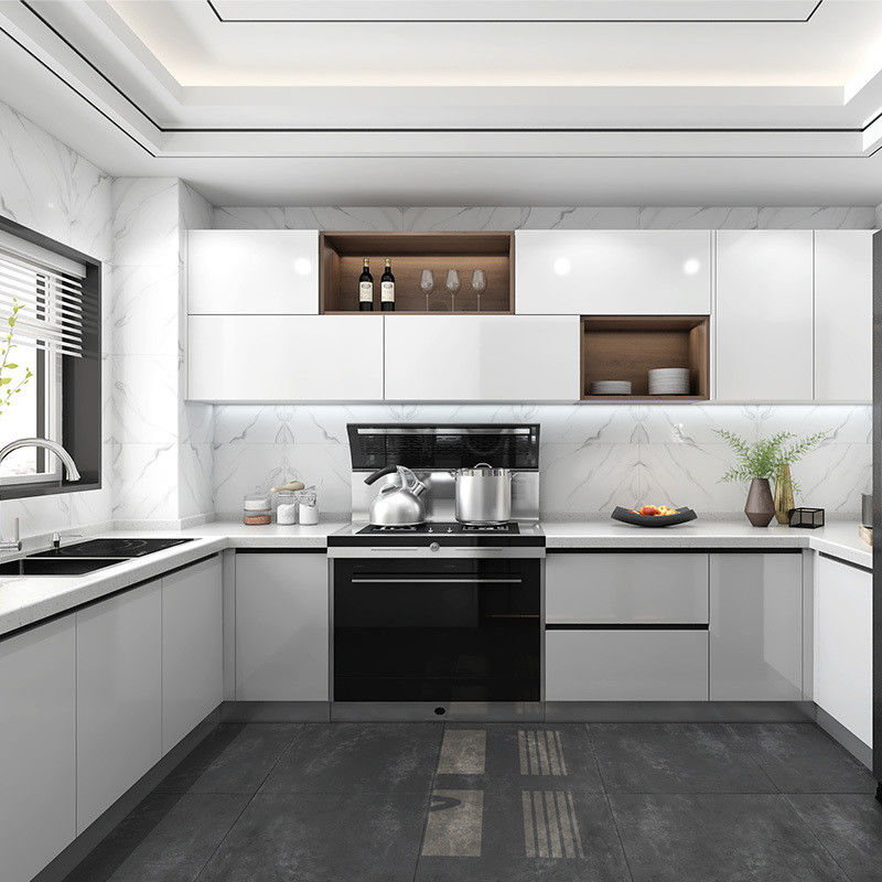 Moderne design Flat Pack Keukenkasten met Shaker Style deuren en lak afwerking
