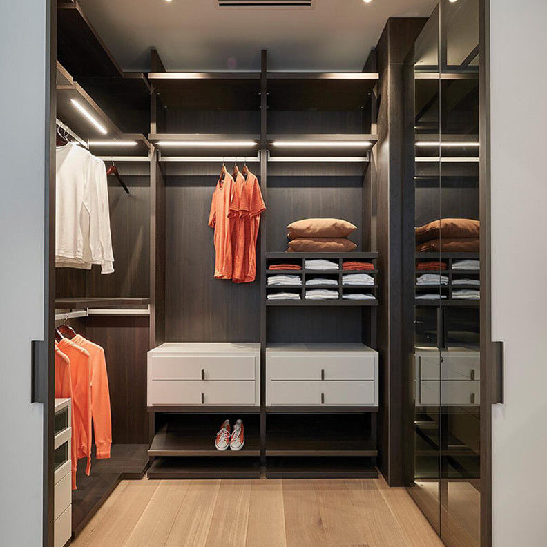 Private label slaapkamer opslagkas kast massief houten kast set met hedendaags design