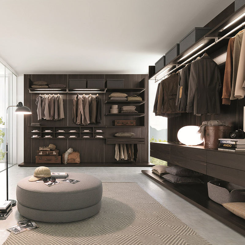 Private label slaapkamer opslagkas kast massief houten kast set met hedendaags design