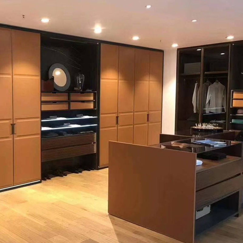 Private label slaapkamer opslagkas kast massief houten kast set met hedendaags design