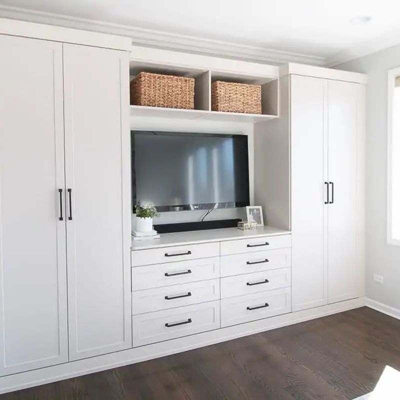 Popstijl Luxe Custom Storage Slaapkamer Garderobe in Modern Design met PANEL Houten Stijl