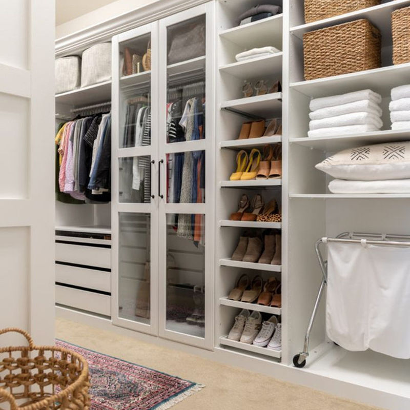 Popstijl Luxe Custom Storage Slaapkamer Garderobe in Modern Design met PANEL Houten Stijl