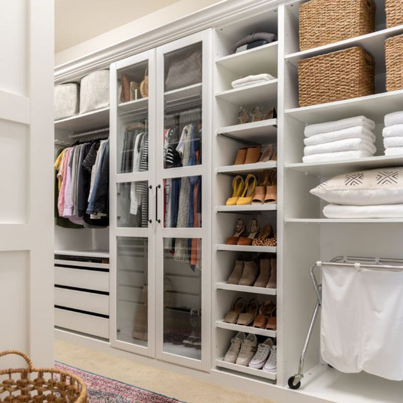 Moderne meubelset voor slaapkamer garderobe Muur ingebouwd ontwerp en 2D / 3D opties
