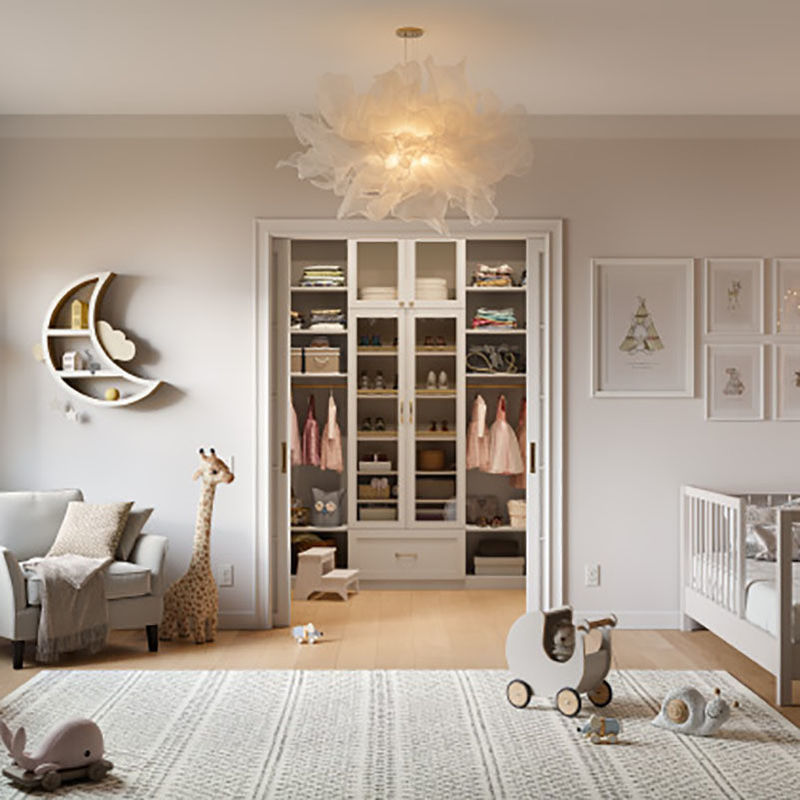 Moderne meubelset voor slaapkamer garderobe Muur ingebouwd ontwerp en 2D / 3D opties