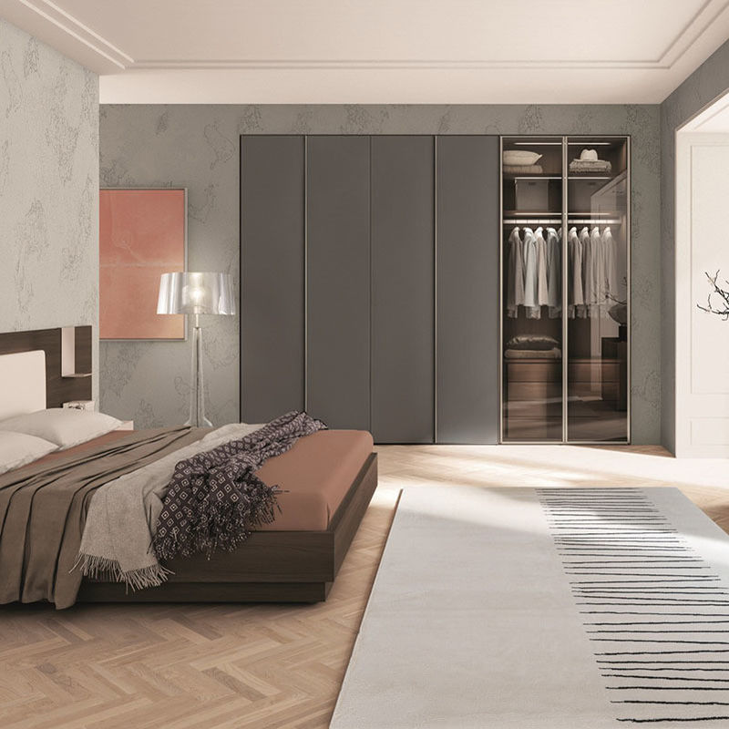Moderne meubelset voor slaapkamer garderobe Muur ingebouwd ontwerp en 2D / 3D opties