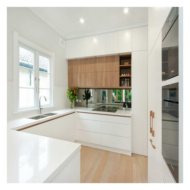 end Moderne stijl Wit massief hout lak Modulaire keukenkasten voor woningverbouwing