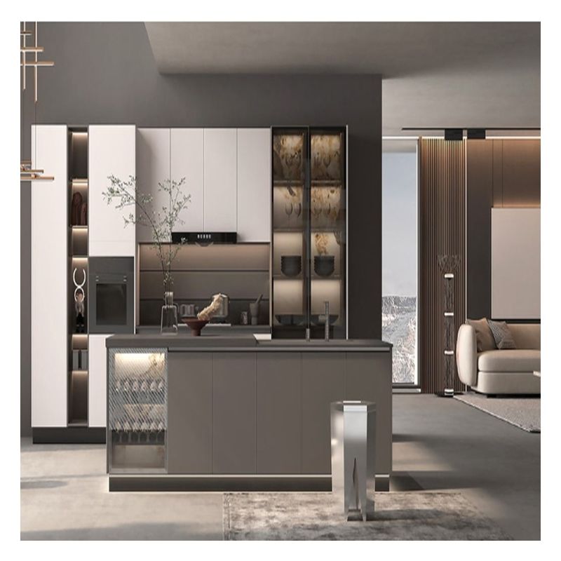 Gemakkelijk schoonmaken Functionaliteit Aangepaste kleur Moderne keukenkasten voor appartement