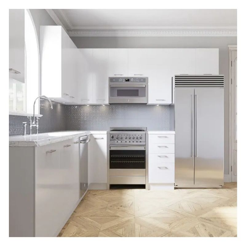 Gemakkelijk schoonmaken Functionaliteit Aangepaste kleur Moderne keukenkasten voor appartement