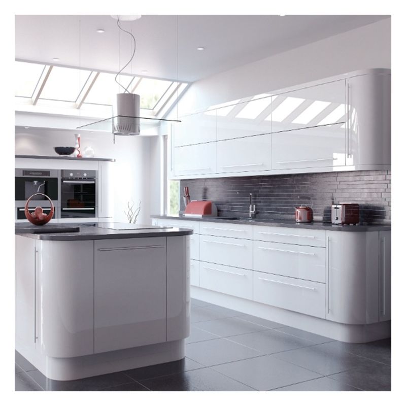 Massive Maple Wood Modern White Shaker Keukenkastjes in Custom Simple Design Flat Pack