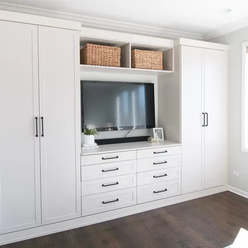 Beste Walk In Open Style Witte Houten Laminate Kledingkast voor Slaapkamer Slaapkamer Luxe