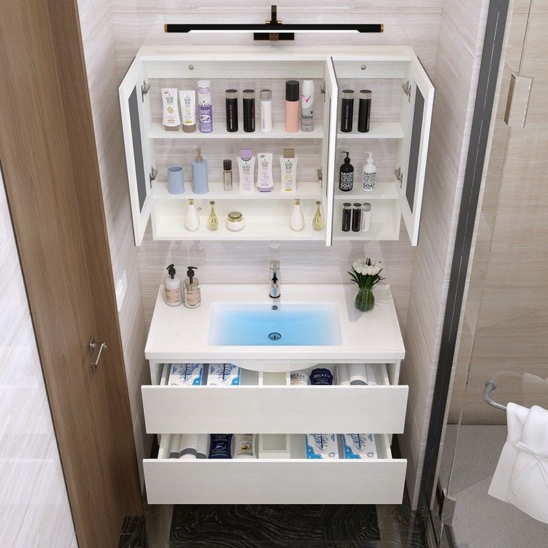 Moderne Euro-stijl Massivhouten vrijstaande badkamer vanity met PVC / lak deur afwerking