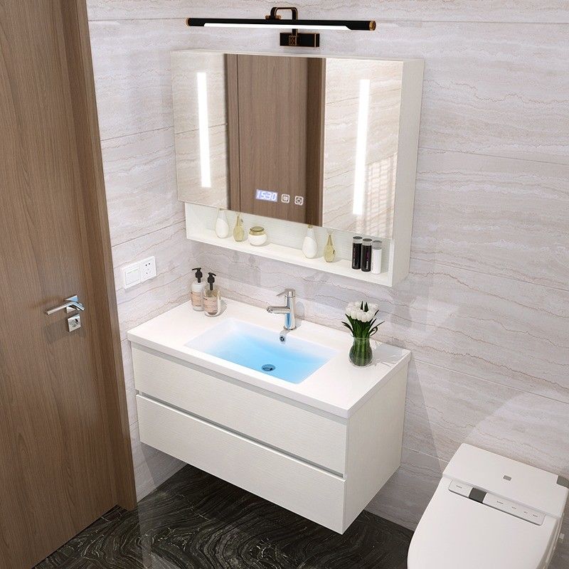 Moderne Euro-stijl Massivhouten vrijstaande badkamer vanity met PVC / lak deur afwerking