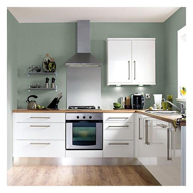 Kleine keuken modulaire kasten in licht glanzend lak afwerking en aangepaste Ral kleur