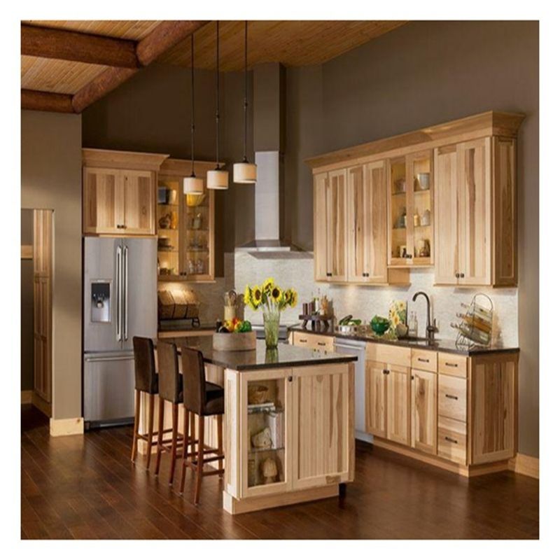 CAD / 3D vrij rustieke solide hout shaker stijl keukenkasten met keuken eiland ontwerpen