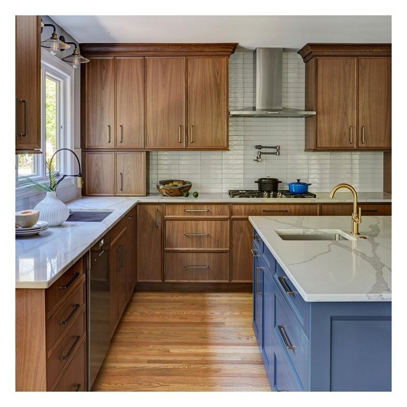 Moderne stijl platte paneel ontwerp keukenkasten veneer eiken veneer voor uw moderne huis