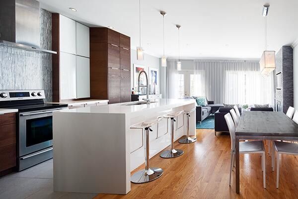 Moderne luxe massieve houten keukenkasten met brandwerend ontwerp en HDF deurmateriaal