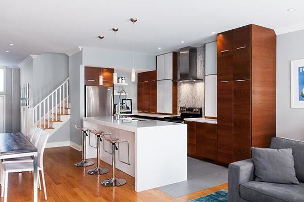 Moderne luxe massieve houten keukenkasten met brandwerend ontwerp en HDF deurmateriaal