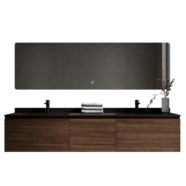 Dubbele wastafel badkamer vanity kast gemaakt van massief hout voor E1 milieunormen