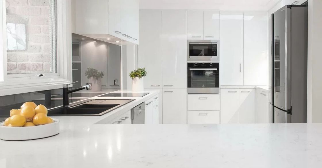 Moderne keukenkasten met waterdicht vuurdicht voordeel en fineer afwerking