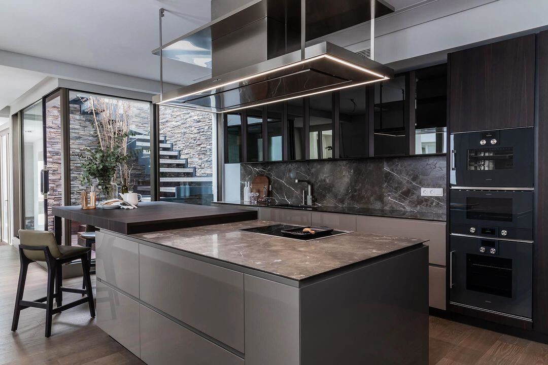 Moderne keukenkasten met waterdicht vuurdicht voordeel en fineer afwerking