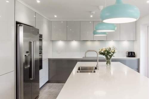Moderne keukenkasten met waterdicht vuurdicht voordeel en fineer afwerking