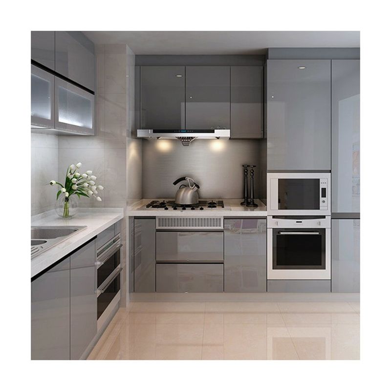 Melamine hoek van het bord draait uit kleine zwarte mand kast voor modulaire keukens