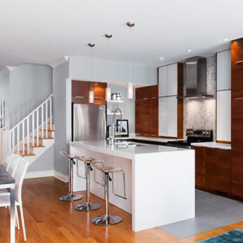 Op maat gemaakte verniskleur compleet sets keukenkasten voor de markt in modern design