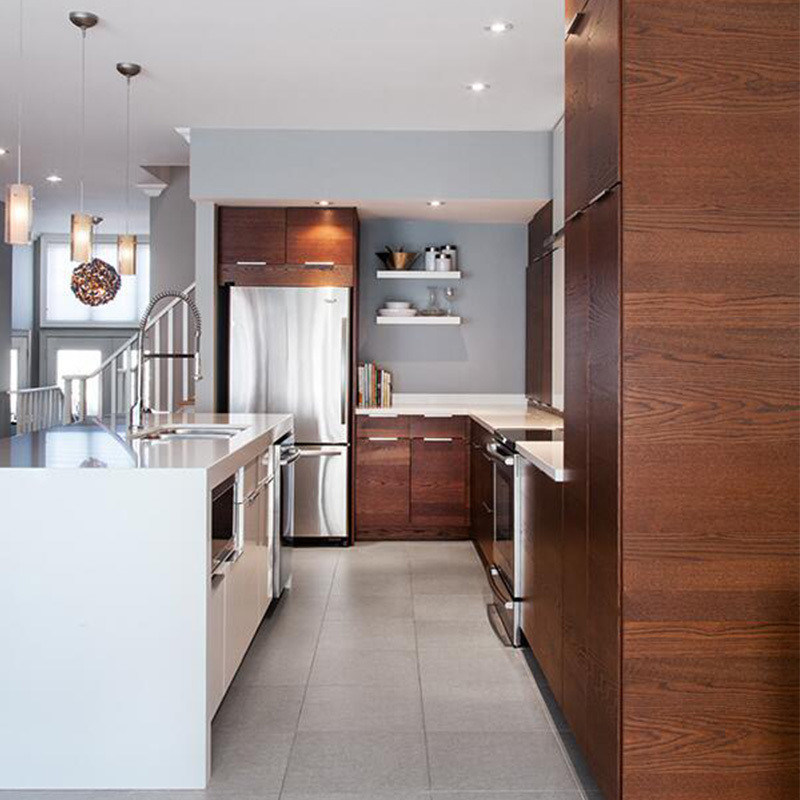 Op maat gemaakte verniskleur compleet sets keukenkasten voor de markt in modern design