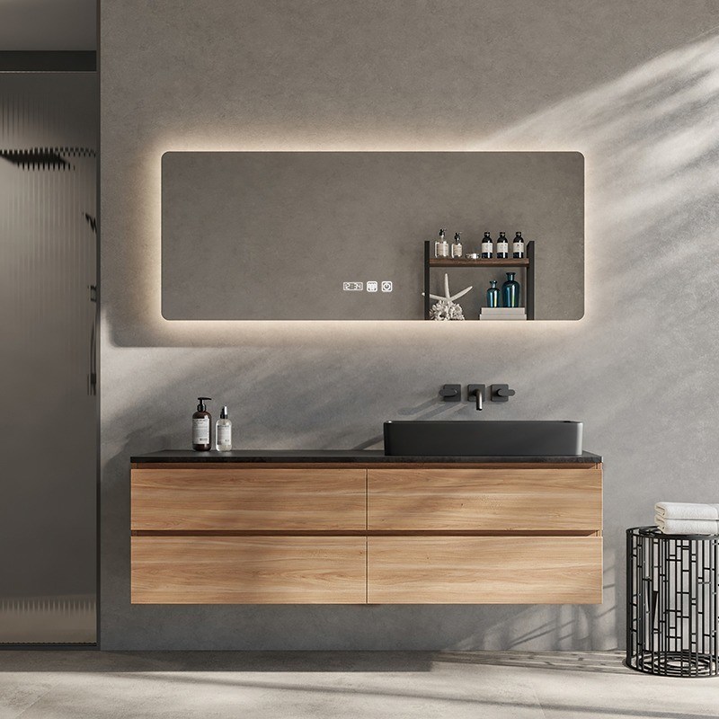 Rechthoek maat Appartement Moderne stijl Badkamer Vanity Set Aanpassing