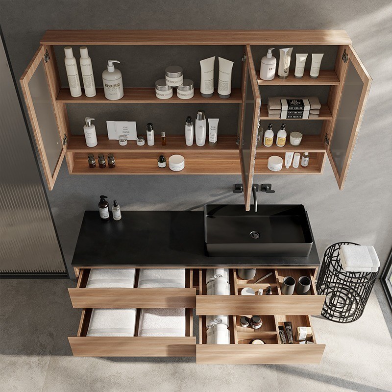 Rechthoek maat Appartement Moderne stijl Badkamer Vanity Set Aanpassing