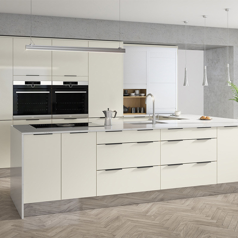 Gepersonaliseerde veneer kleur massief hout complete keuken kast sets voor moderne keuken