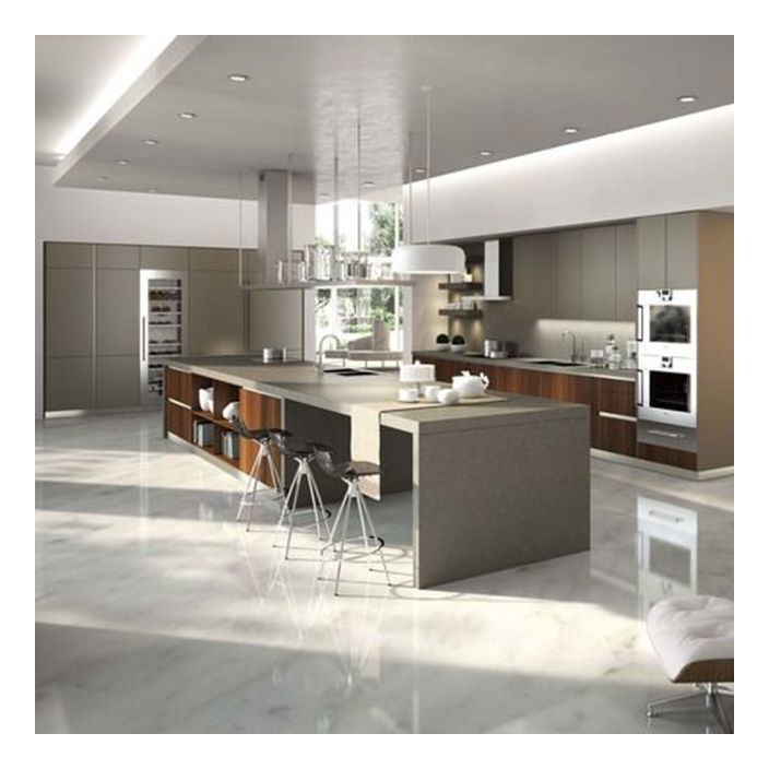 Moderne minimalistische plank massief houten kasten met aangepaste kleur en glazen fronten